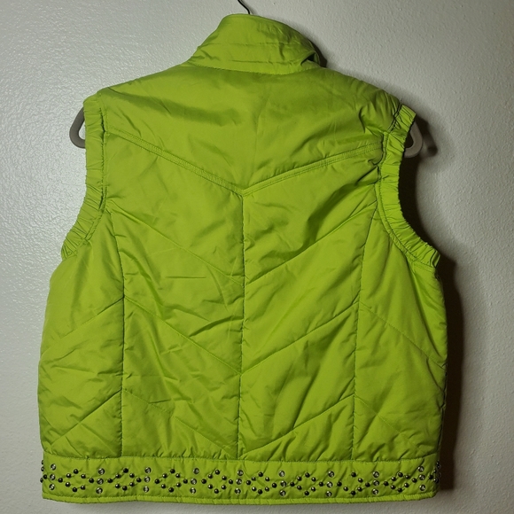 Powder River Outfitters by Panhandle Slim Studded Faux Fur Puffer Vest Women's M - Picture 2 of 13
